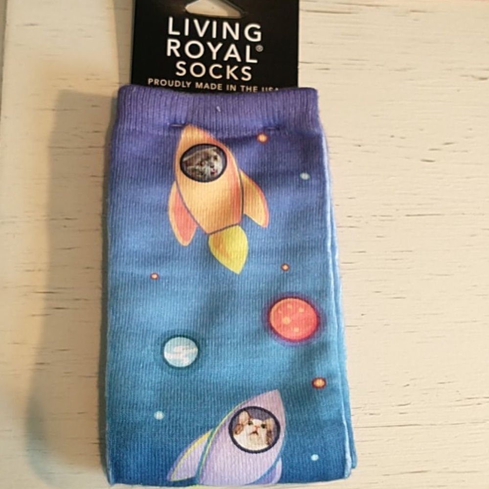 Space cat socks
